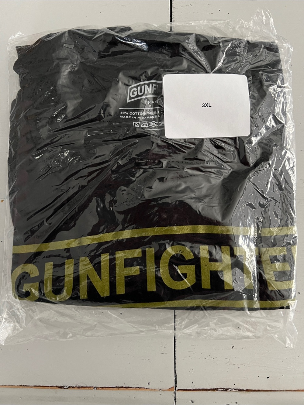 GUNFIGHTER Black Tee with Olive Logo - 3XL